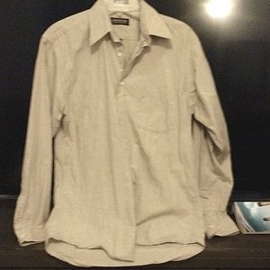 Long sleeve Jos A Bank mens khaki colored button down